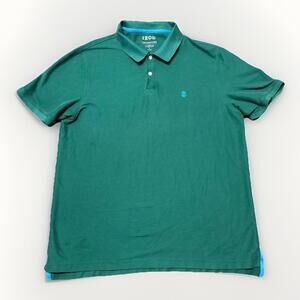Izod Advantage Performance Natural‎ Stretch Green Golf Polo Men's Size Large